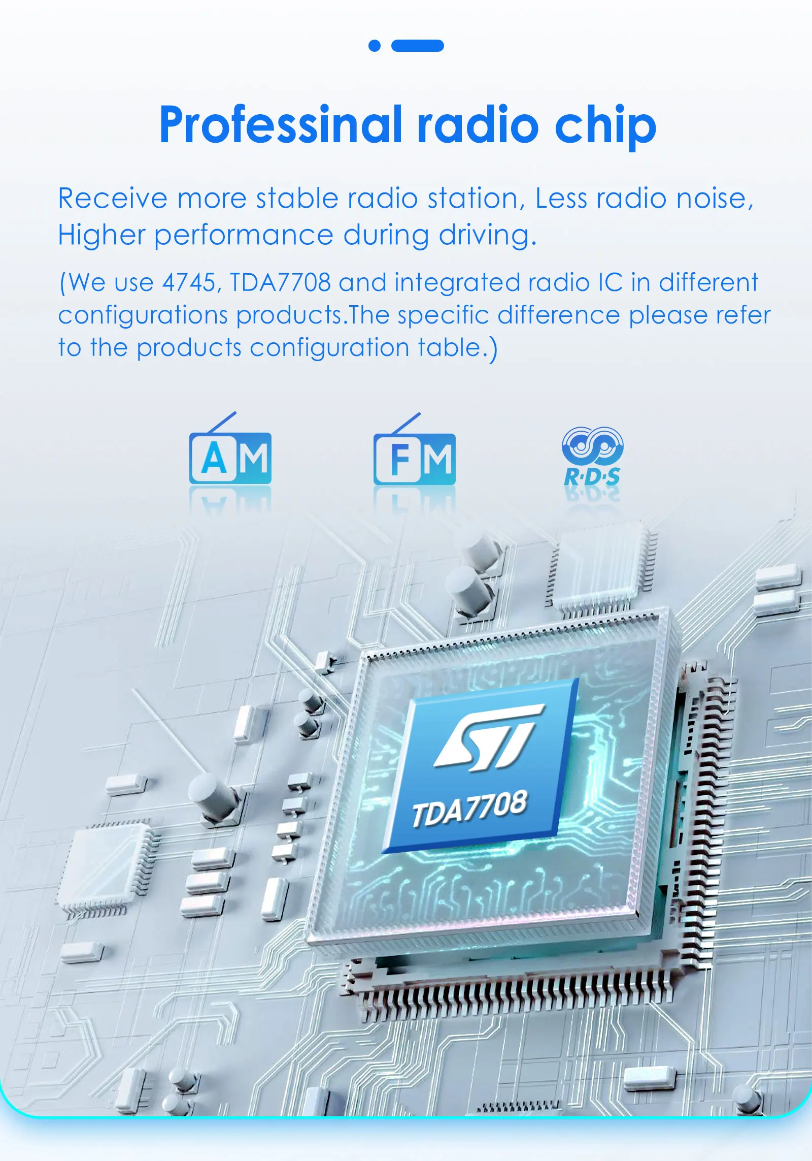 Radio con RDS y Bluetooth