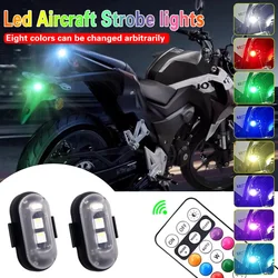Mini luz LED anticolisión con carga USB de 8 colores para motocicleta y bicicleta, luces estroboscópicas para Dron de 5V, luz de señal de advertencia intermitente