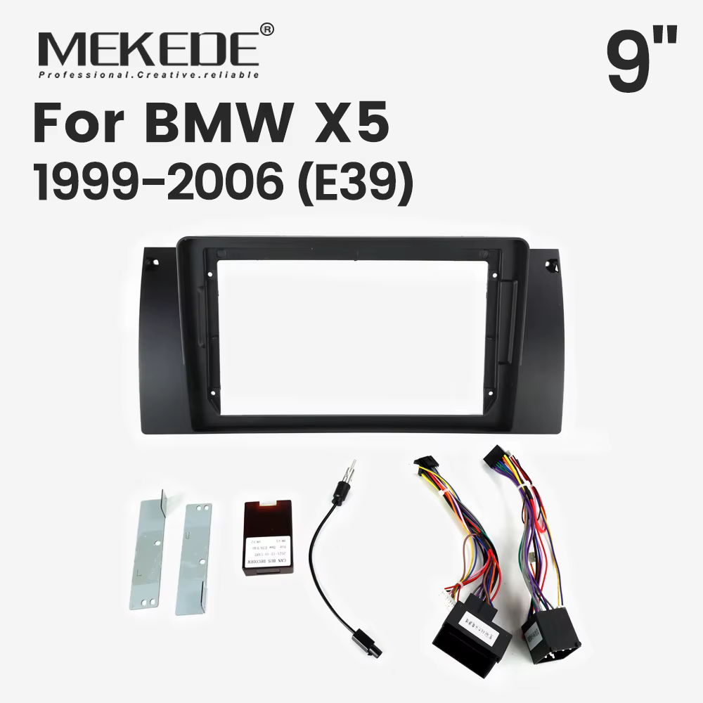 Marco radio 9" BMW X5 E39 1999-2006 kit instalación con CANBUS