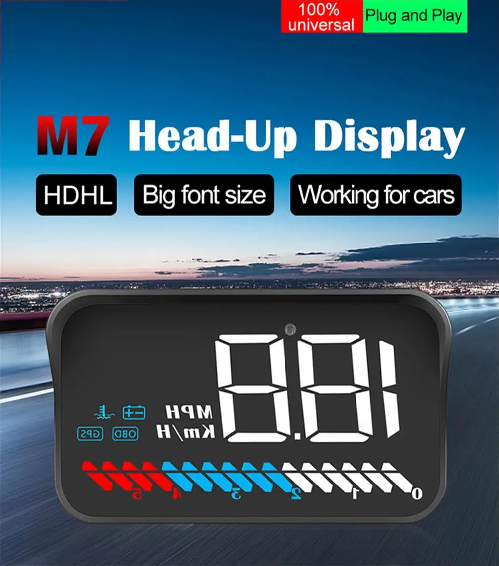 Pantalla frontal OBD2 con velocímetro digital para parabrisas