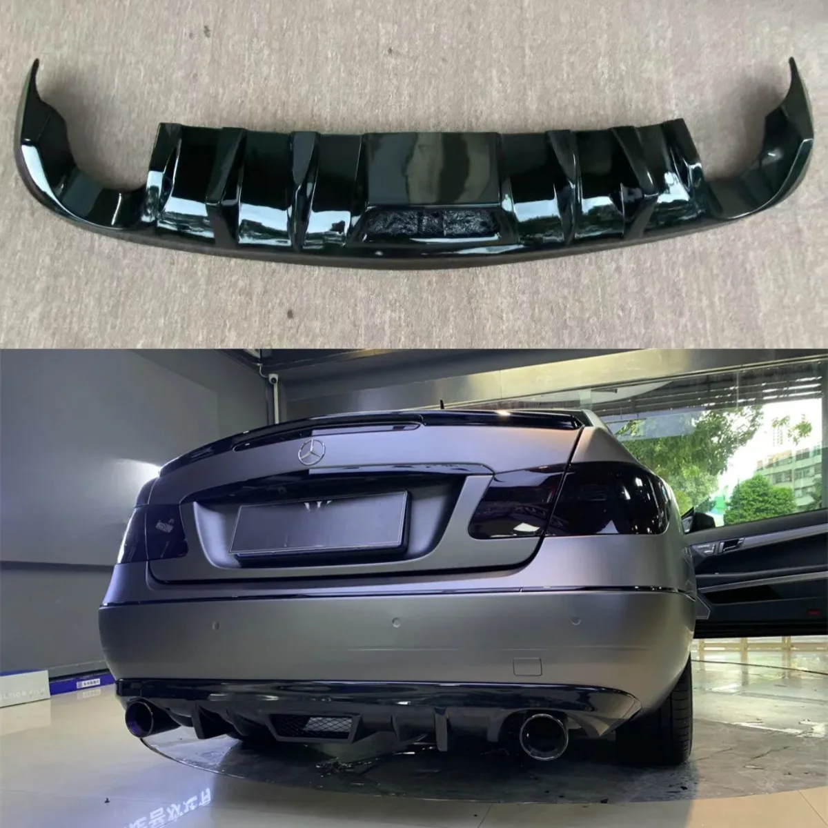 Difusor de parachoques trasero de fibra de carbono para mercedes-benz Coupe W207 C207 A207 E200 2009-2013 parachoques deportivo