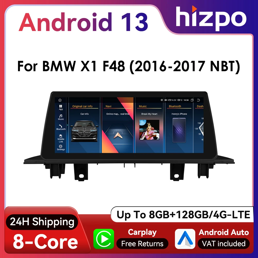 Radio GPS Android Hizpo para BMW X1 F48 2016-2017