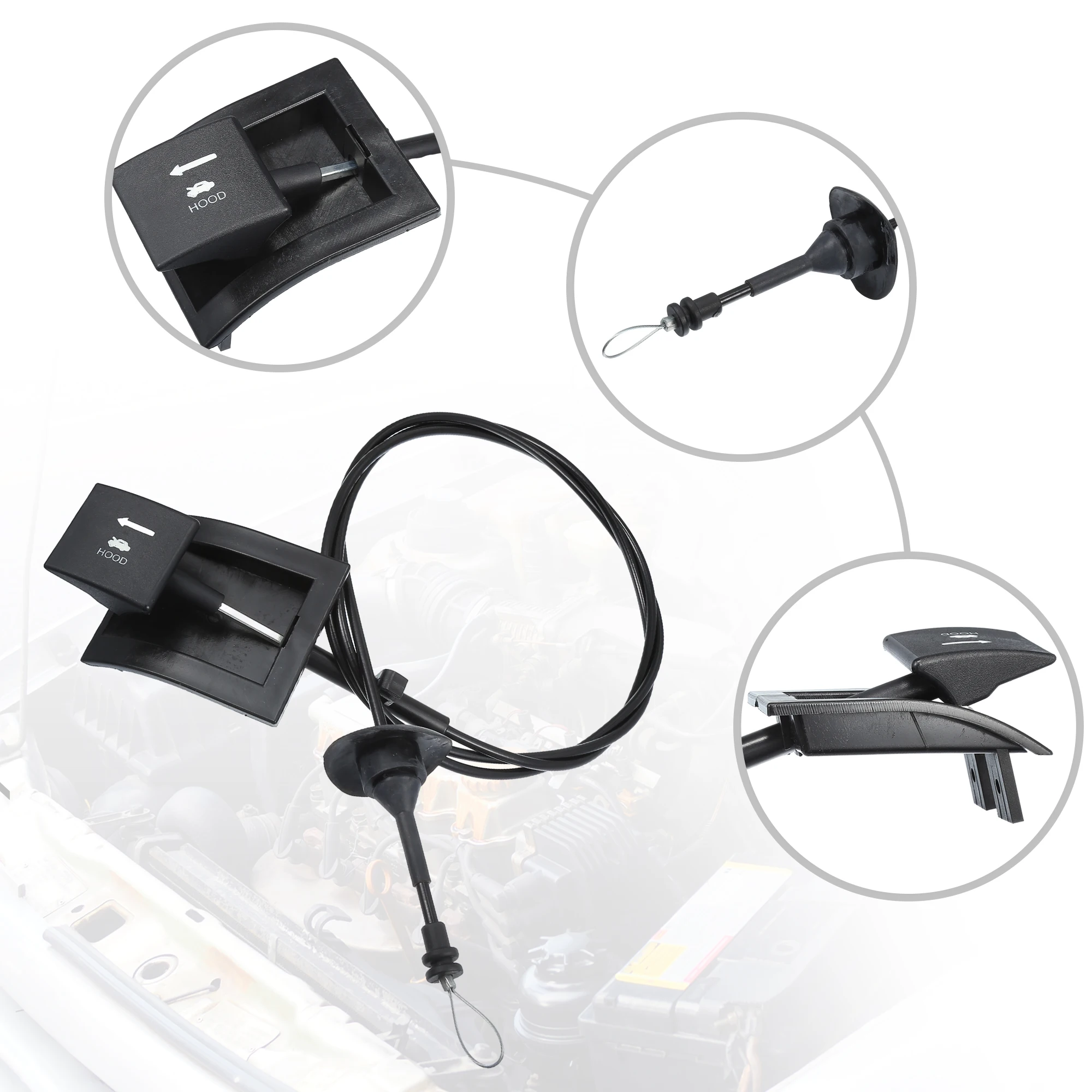 UXCELL E7TZ16916A Cable de apertura del capó Ford F-150 1987-1991 - imagen 5