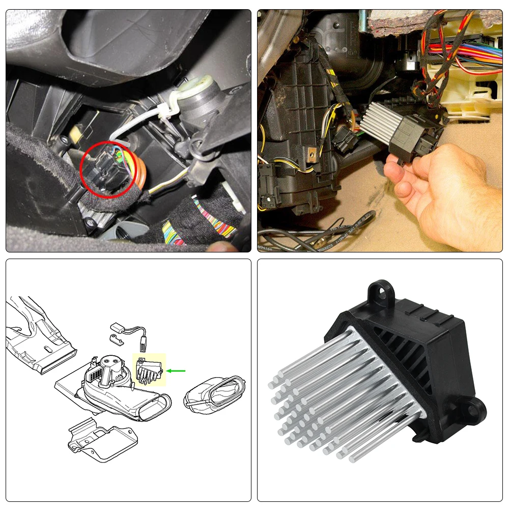 Resistor de ventilador de calefacción BMW E46 E39 X5 X3 – 64116923204 - imagen 5
