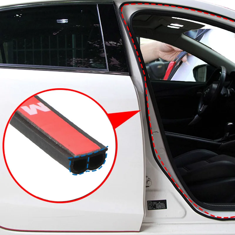 Burlete en B para puerta de coche, tira selladora de goma