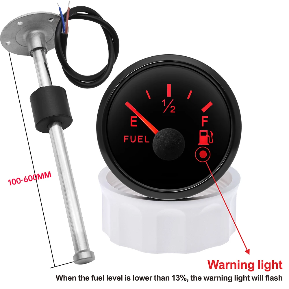 Indicador nivel combustible digital Gar 52mm aguja E-F con sensor