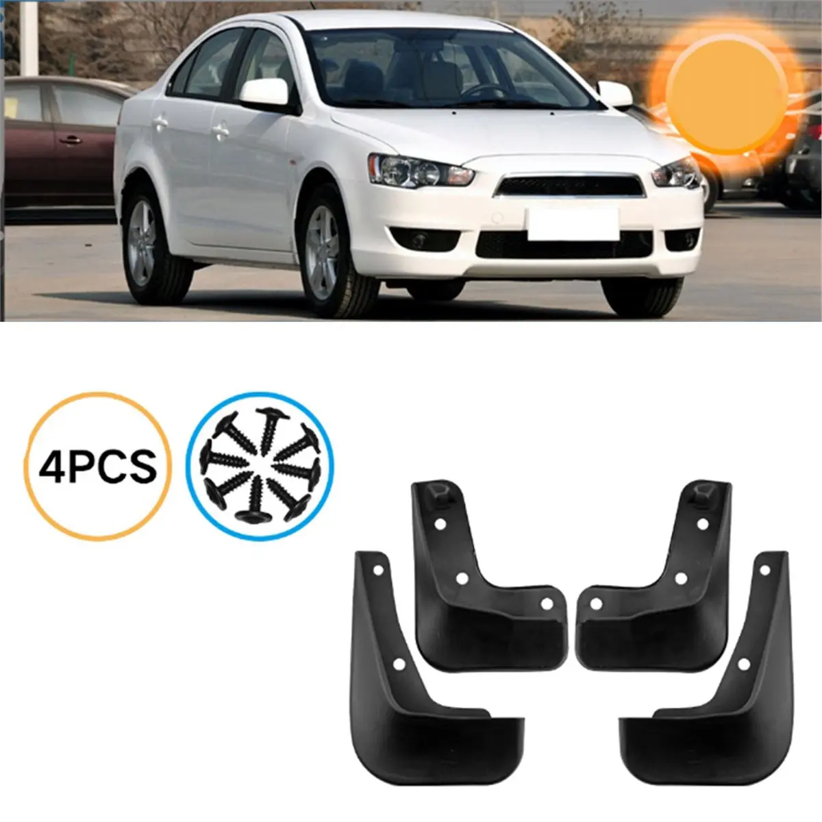 Guardabarros Mitsubishi Lancer 2010-2016 protege contra salpicaduras - imagen 5