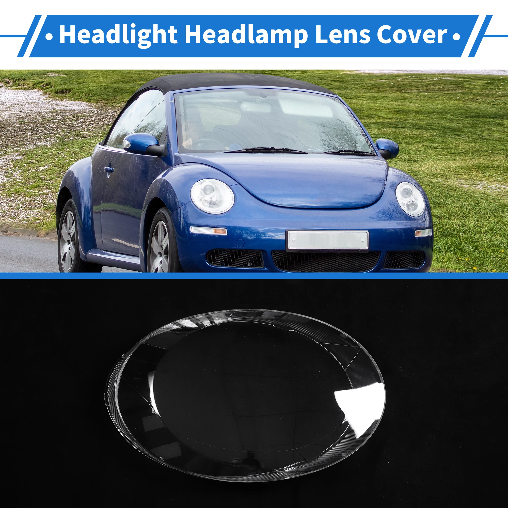 UXCELL 1 Uds cubierta de lente de faro delantero derecho de coche para VW Beetle 2013-2019 accesorios de coche carcasa de luces de coche - imagen 2