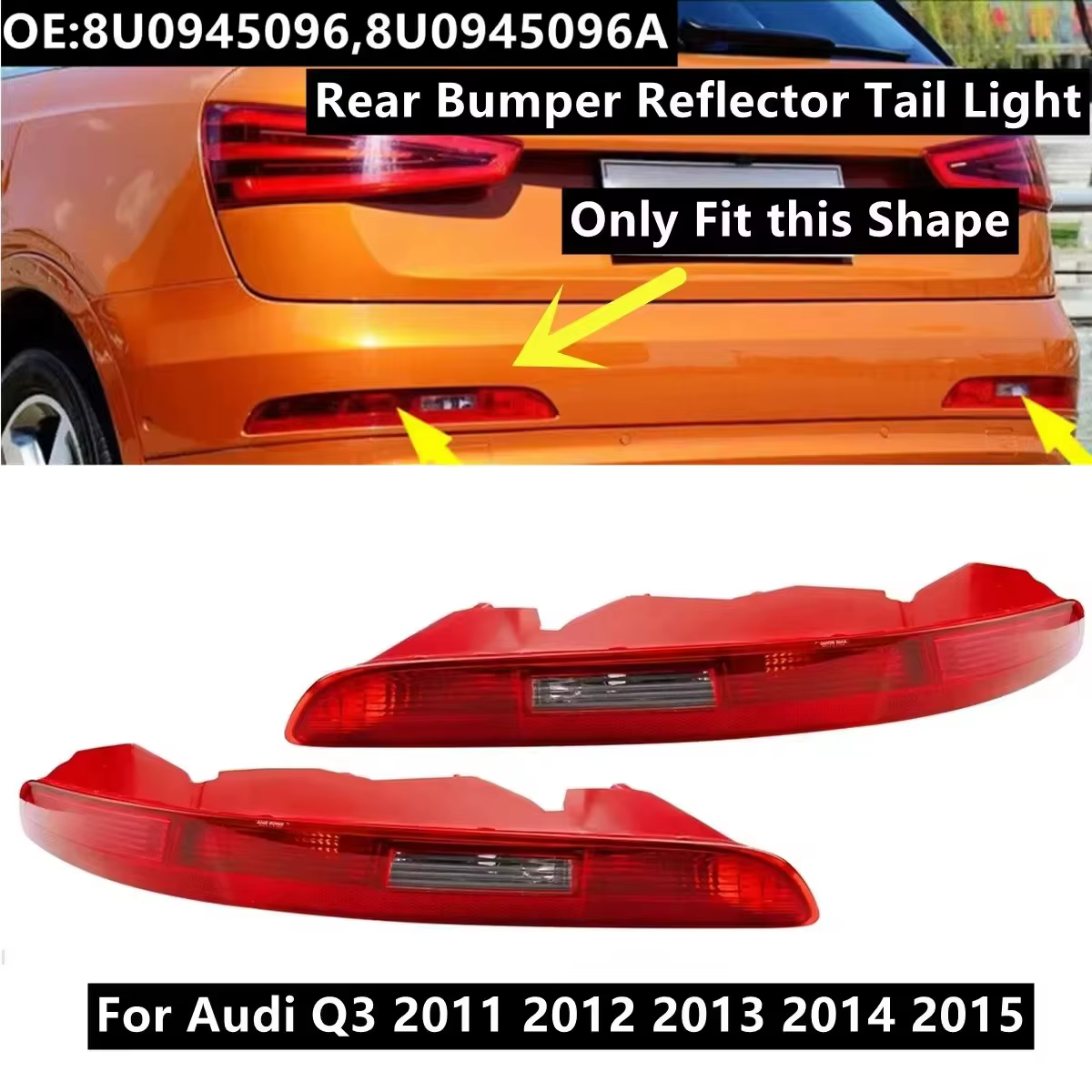 Reflector de freno trasero con bombillas para Audi Q3 2011-2015
