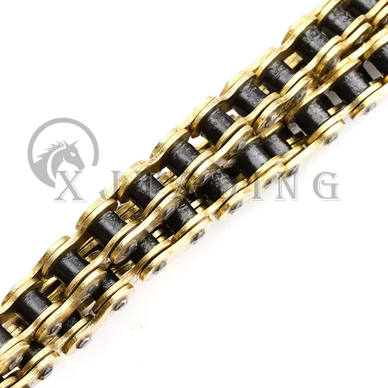 Cadena de transmisión 420 dorada para moto, ATV y Quad 50-150 cc - imagen 3