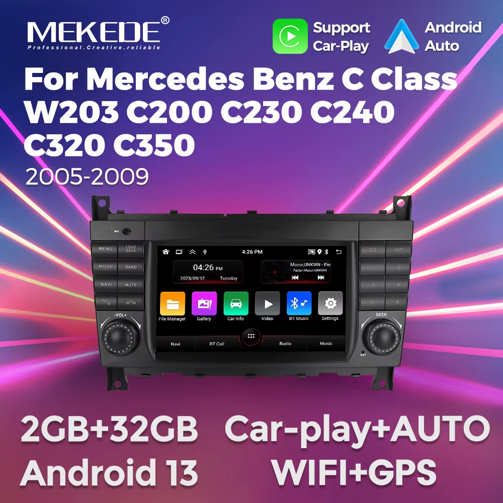 MEKEDE Radio Android 13 con GPS y CarPlay para Mercedes-Benz W203