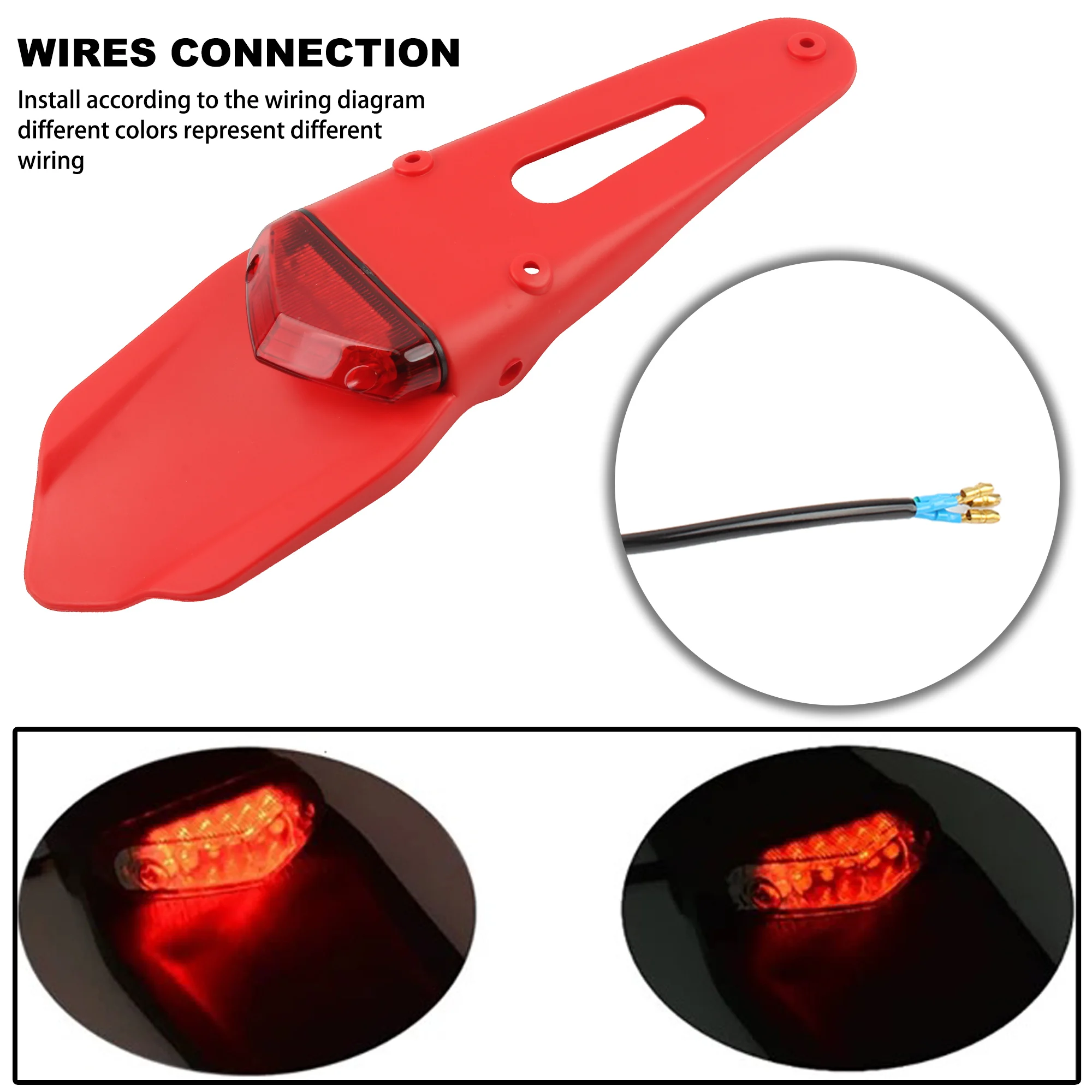 Luz trasera LED moto freno y matrícula universal - imagen 3