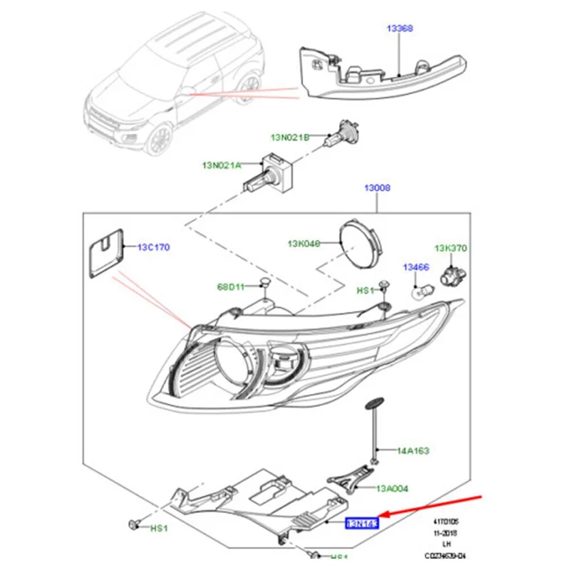 1 par de soportes de montaje para faros de coche, accesorios negros para Land-Rover Range-Rover Evoque 2010-2018 - imagen 2