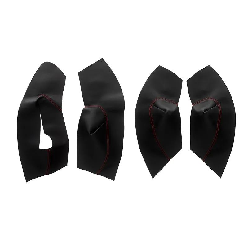 Para Skoda Octavia 2007 2008 2009 2010 2011 2012 2013 2014 4 Uds manija de puerta de coche cubierta de Panel de reposabrazos embellecedor de cuero de microfibra - imagen 3