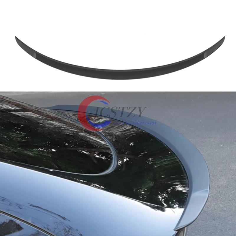 Alerón de rendimiento ala de maletero Original ABS fibra de carbono negra Tesla Model 3 - imagen 3