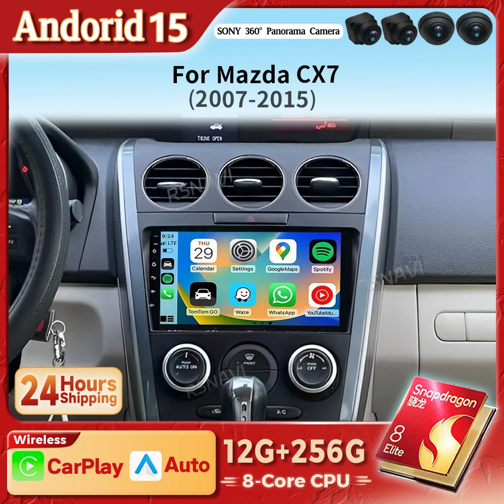 Autoradio Android 15 para Mazda CX-7 (2007-2014) 2K QLED