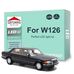 Kit de bombillas LED para Interior, 16 Uds., para Mercedes Benz Clase S W126 1979-1991, placa de matrícula Canbus, lámpara Interior, accesorios para coche