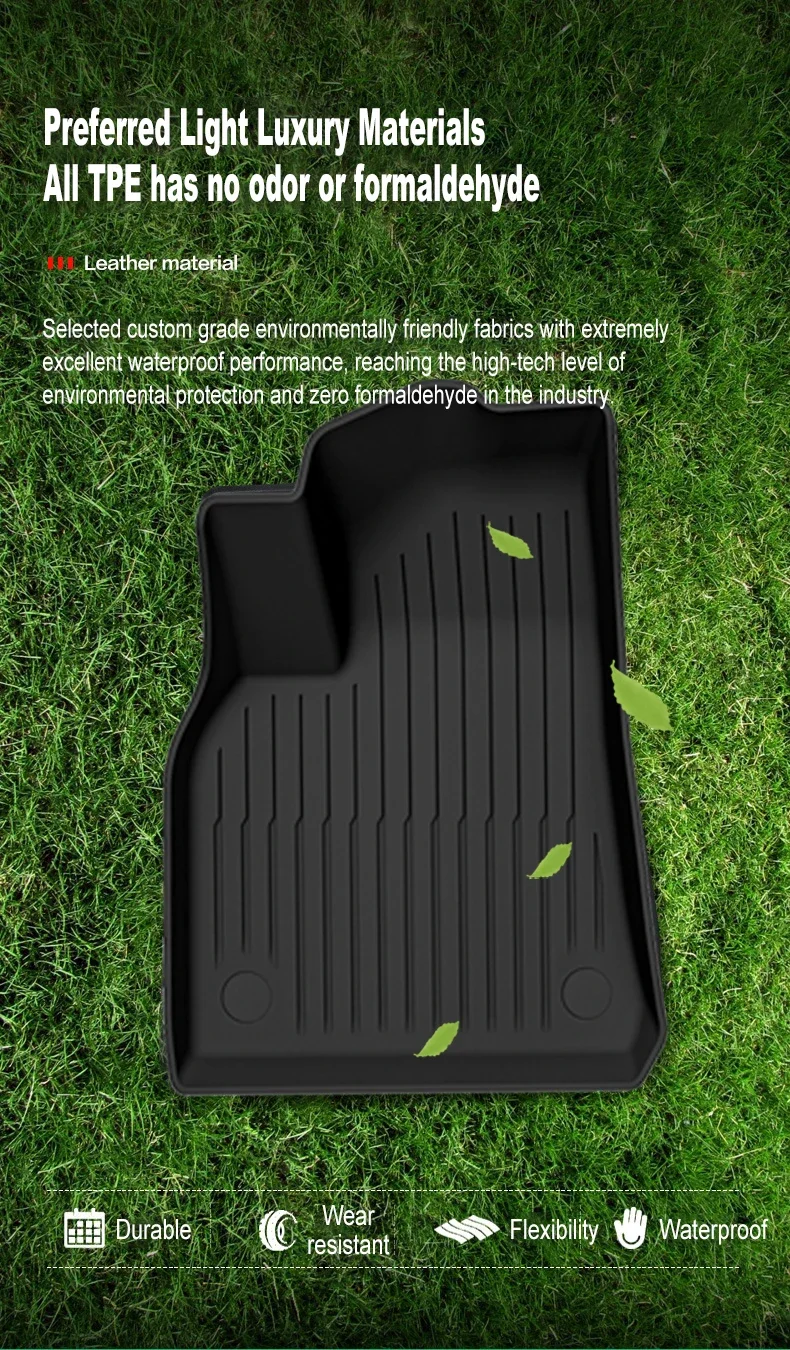 Alfombrilla de TPE instalada en el maletero de un Tesla