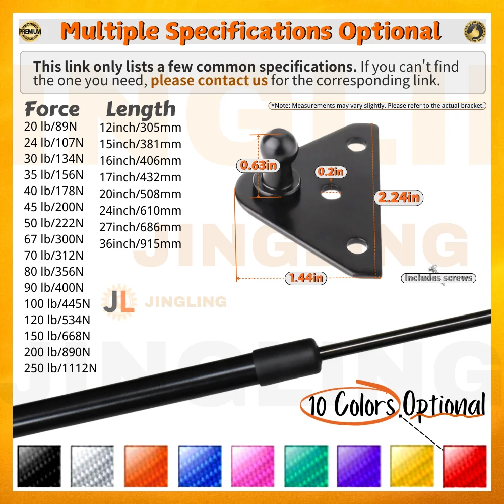 2 muelles de gas universales 686 mm – 312-1112 N - imagen 2