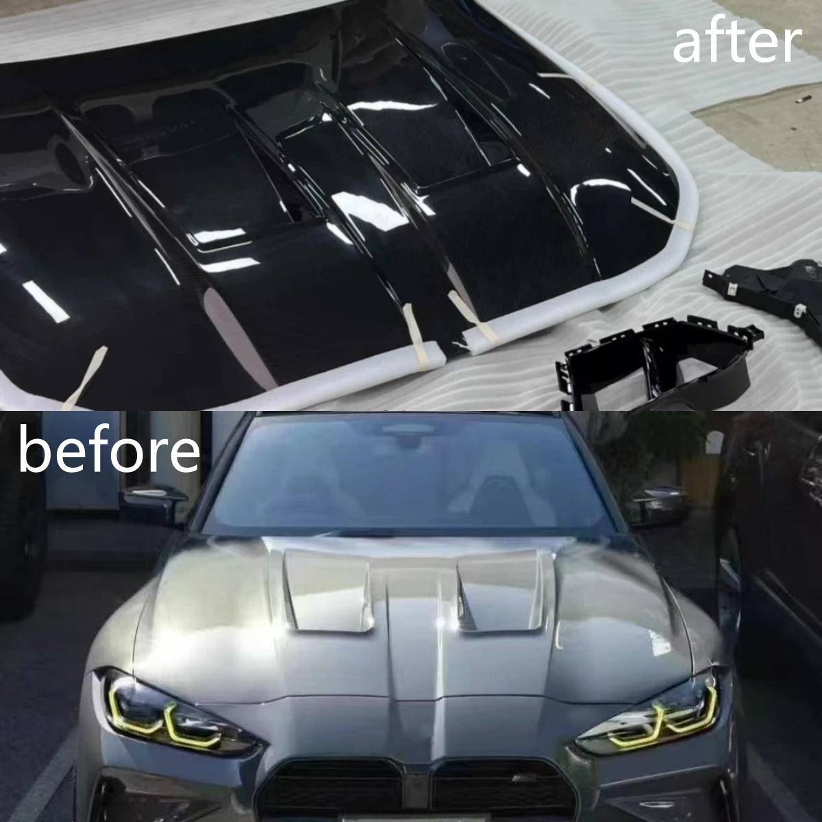 Capó ligero de fibra de carbono seca para BMW G80 G82 M3 M4 - imagen 5