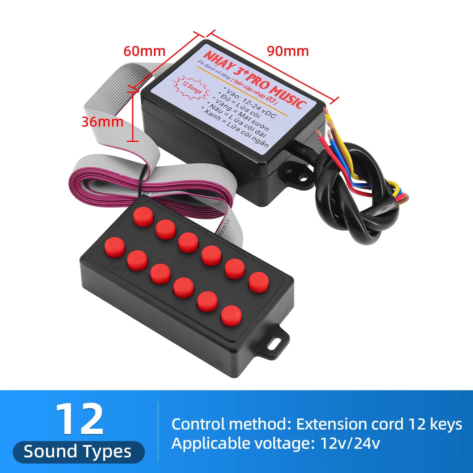 Controlador bocina 8-16 sonidos conmutación volumen – turismo universal - imagen 4