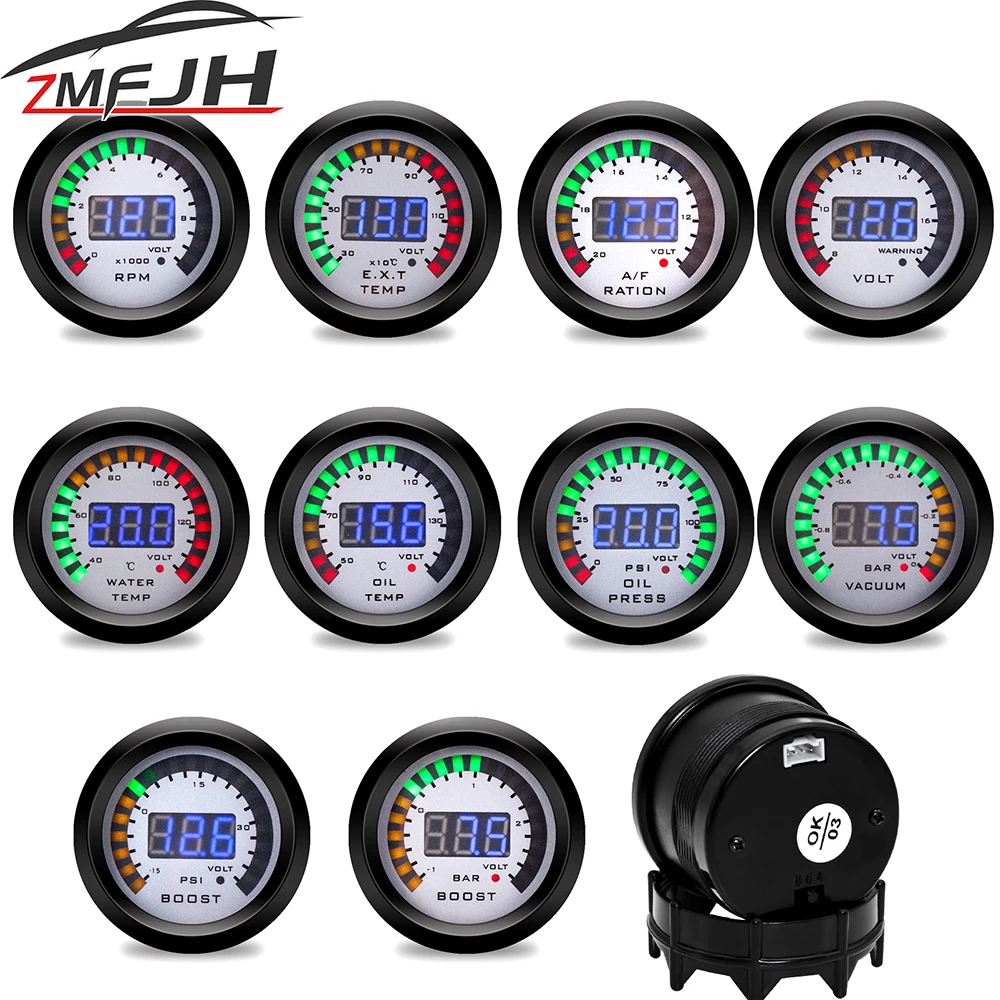 Medidor de vacío y presión de aceite 12V para turbo 52 mm
