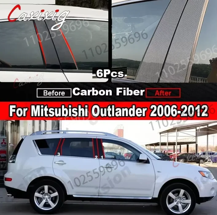 Embellecedores pilar efecto espejo para Mitsubishi Outlander 06-12