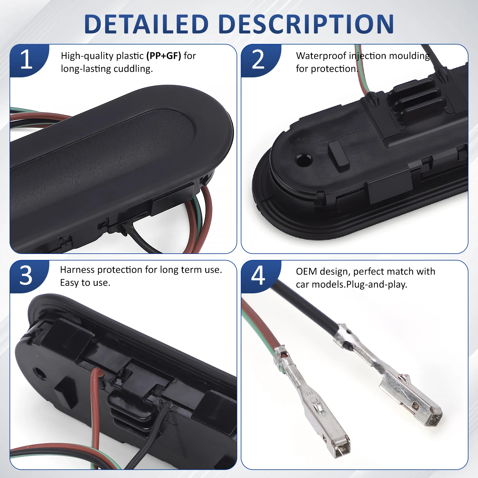 Interruptor manija puerta trasera ABS Dodge Caravan Chrysler Town & Country 5080529AD - imagen 5