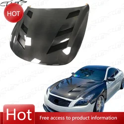 Para Infiniti G37 G37X G37S piezas de sedán de 4 puertas capó de motor delantero de fibra de carbono capó ventilado