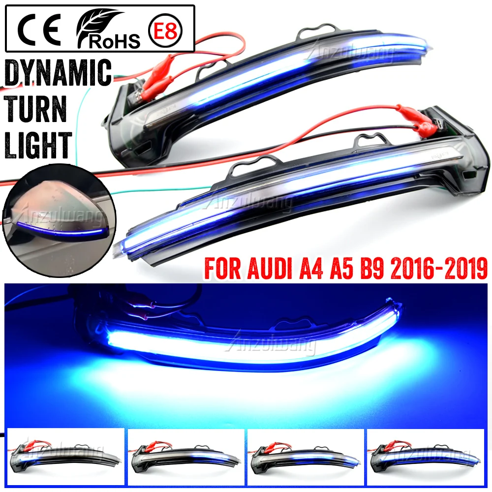 Intermitente dinámico LED para Audi A4 A5 B9 S5 RS5, indicador de espejo secuencial 2017 2018 2019 2020 2021 - imagen 3