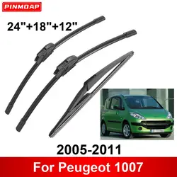 Escobillas limpiaparabrisas delanteras y traseras para Peugeot 1007