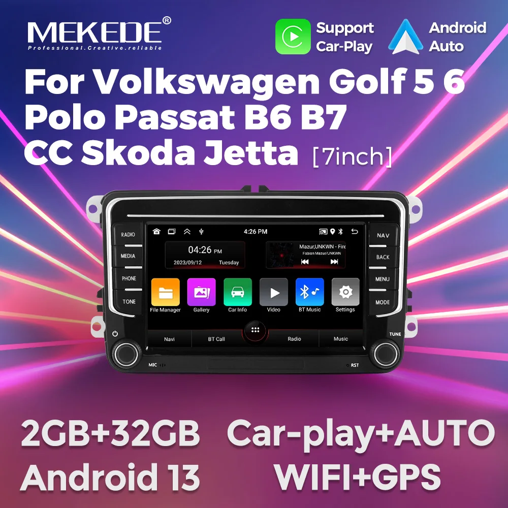 Autoradio Android con Carplay MEKEDE para VW Golf 5/6, Passat, Touran