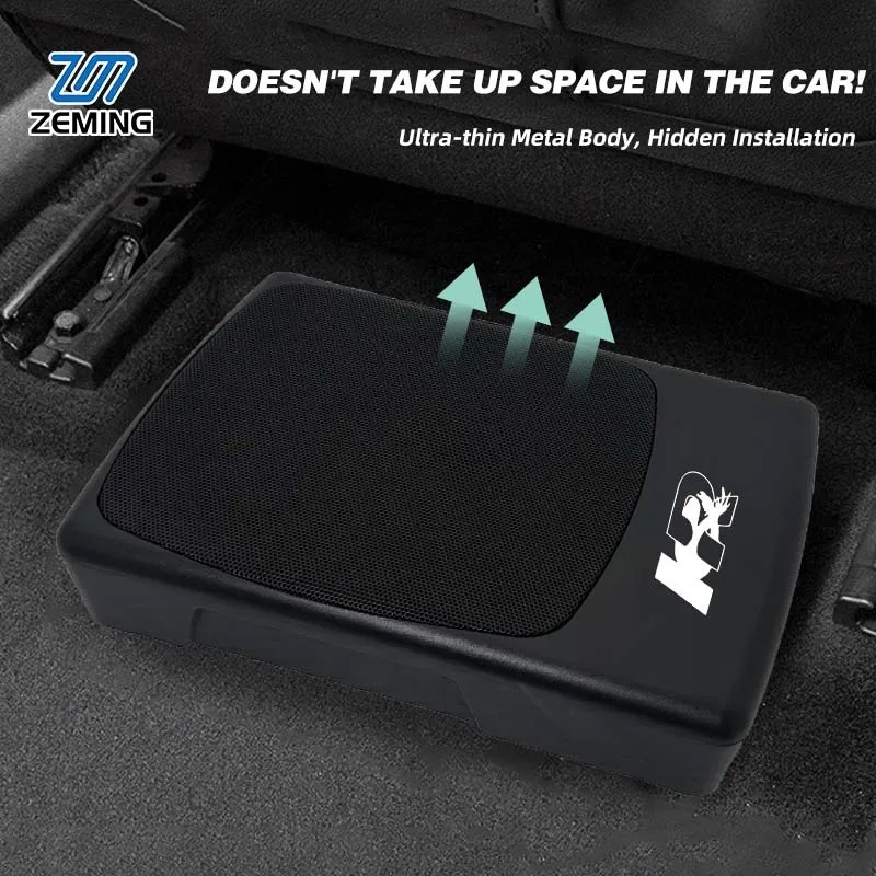 Zeming-Subwoofer de Audio para coche, subwoofer activo delgado de 10 pulgadas, potencia máxima de 850W, para Audio de camión y coche - imagen 5