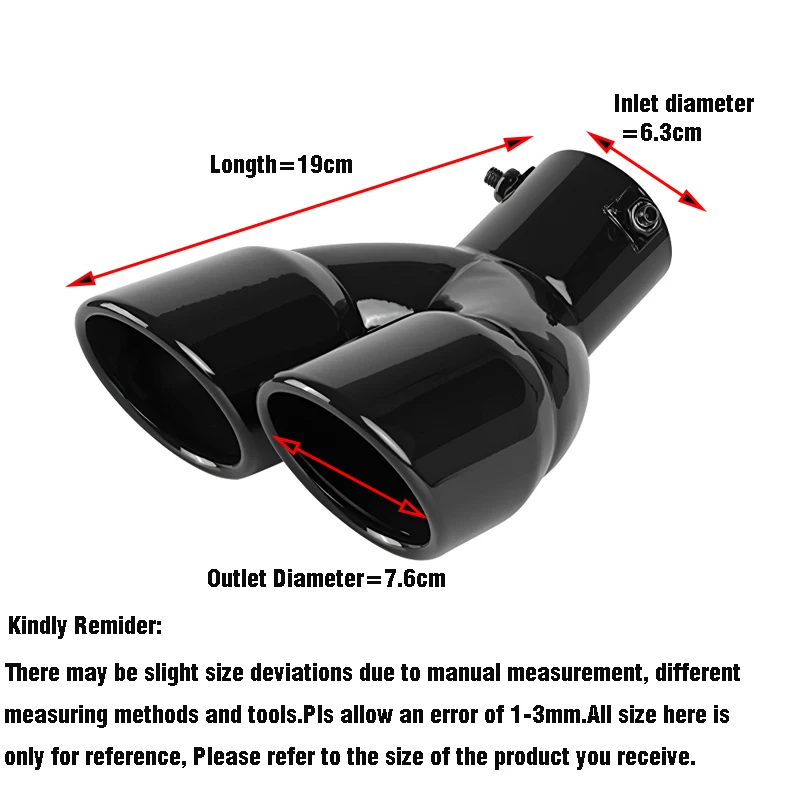Silenciador trasero 63mm doble salida – acero inoxidable cromado universal - imagen 5