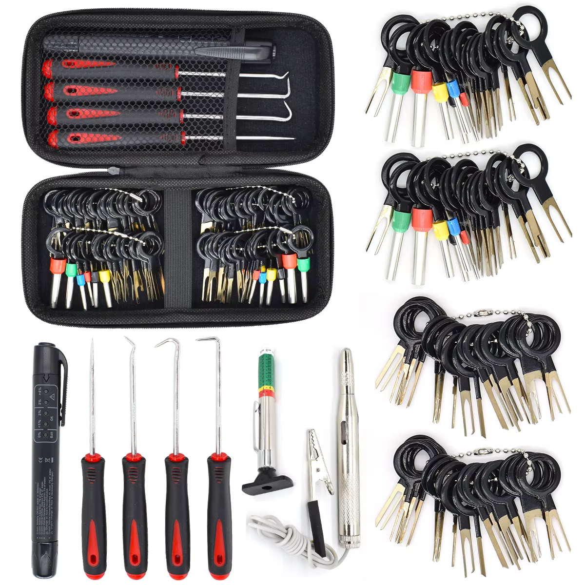Kit extracción terminales coche con ganchos de crimpado