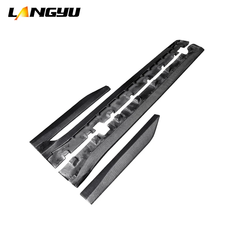 Langyu Faldones laterales de fibra de carbono para Ford Mustang GT500 - imagen 3