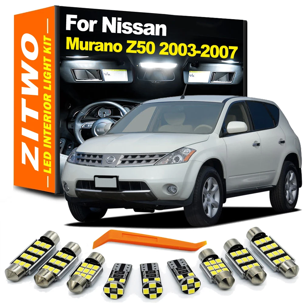 ZITWO-Kit de luz LED completa para Interior de coche, lámpara de espejo de tocador, 15 piezas, para Nissan Murano Z50 MK1 1 I 2003 2004 2005 2006 2007