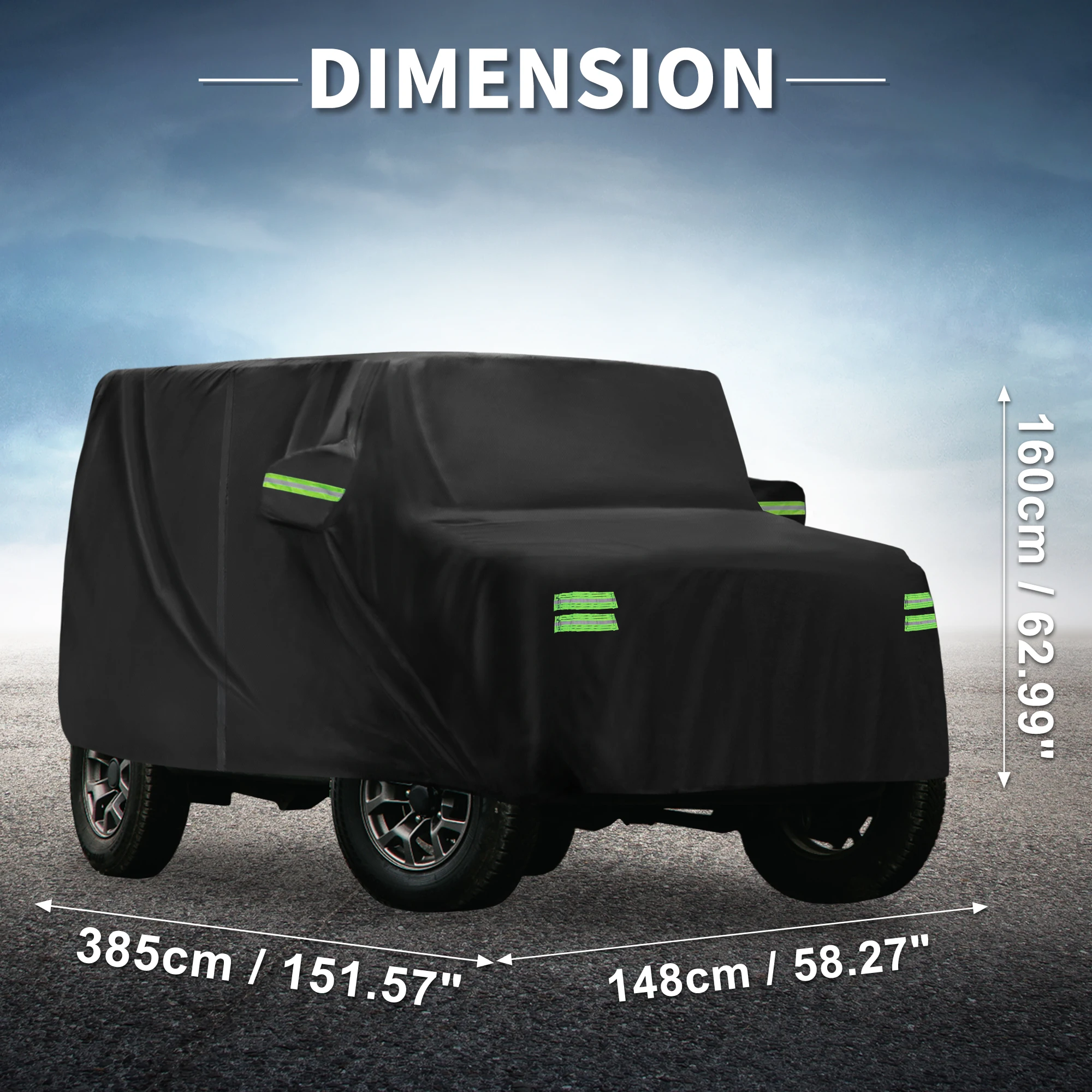 X Autohaux cubierta impermeable para coche película de aluminio cubierta completa para exteriores para Suzuki Jimny JB64W/JB74W con gancho de cuerda a prueba de viento - imagen 2