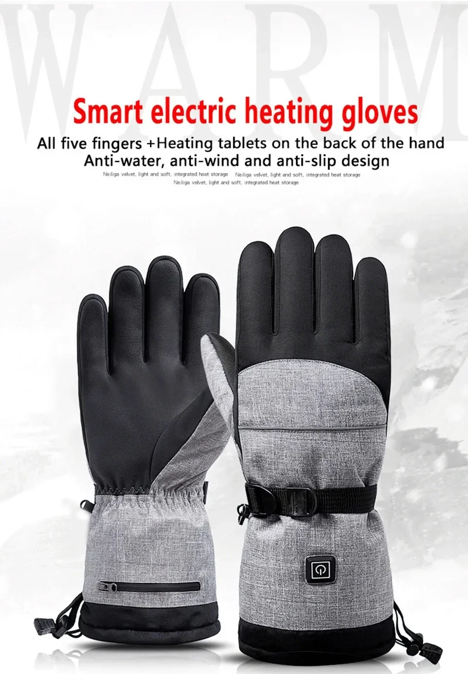 Guantes calefactables para invierno y actividades al aire libre