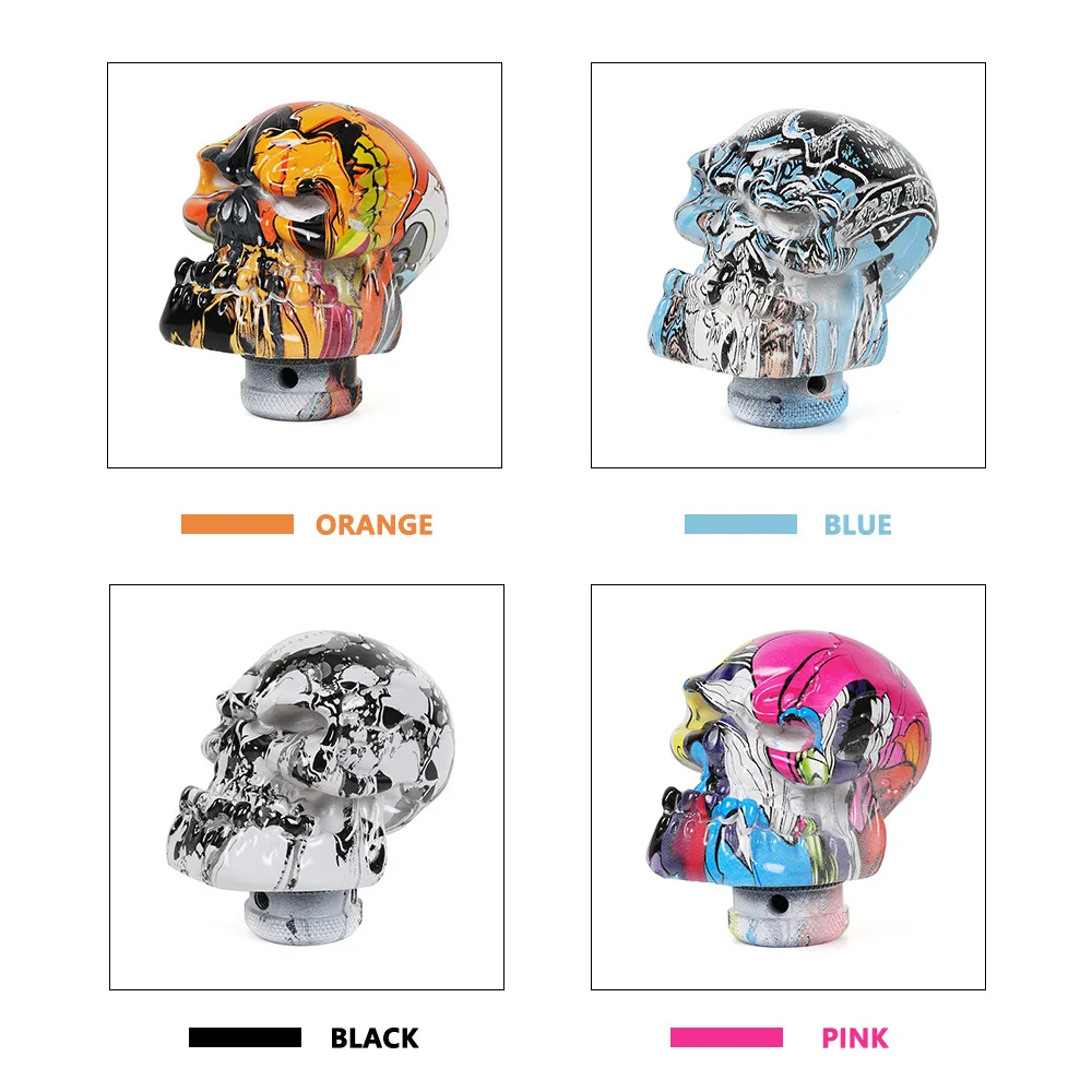 Pomo de cambio universal manual con calavera para coche - imagen 5