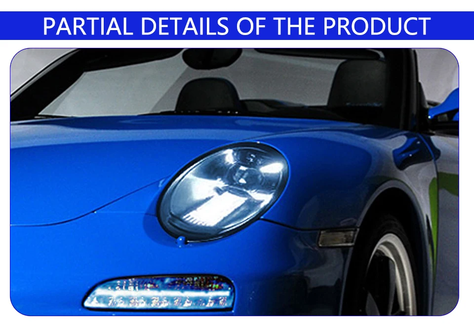 Vista frontal faros LED Porsche