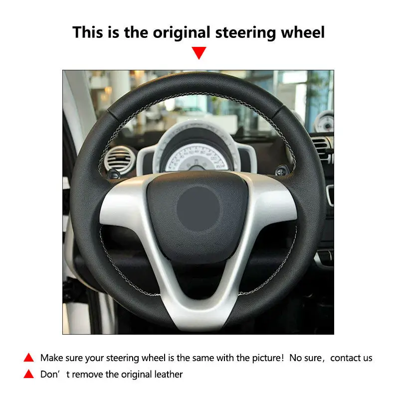 Funda volante gamuza con costuras para Smart Fortwo - imagen 5
