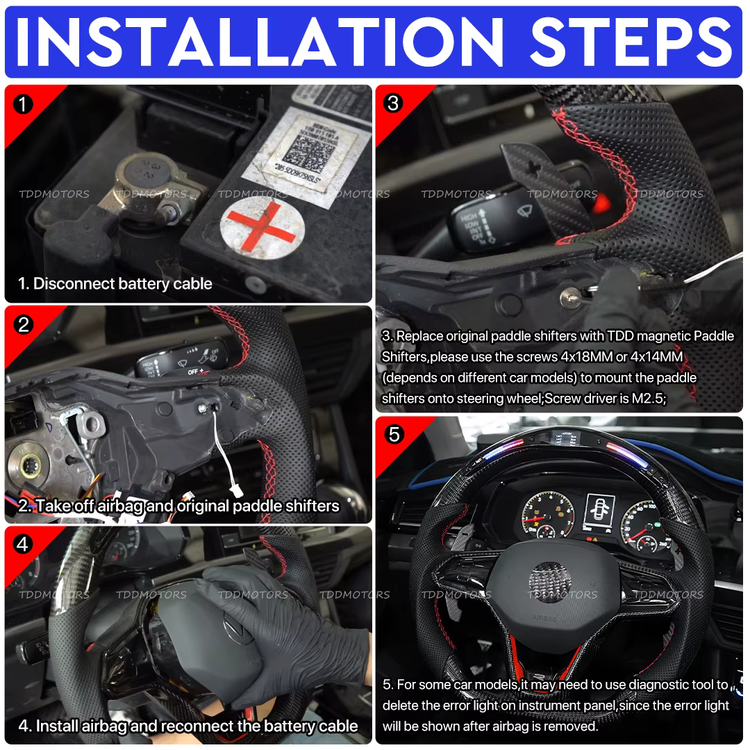 Palancas de cambio magnéticas TDD de carbono para Golf 8 GTI/R - imagen 5