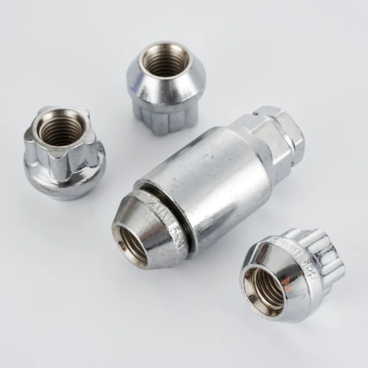 4 + 1 Cubo de rueda de extremo abierto Cerradura antirrobo con tuerca M12x1,25 M12x1,5 M14x1,5 M14x2,0 Espesor 21 mm - imagen 2