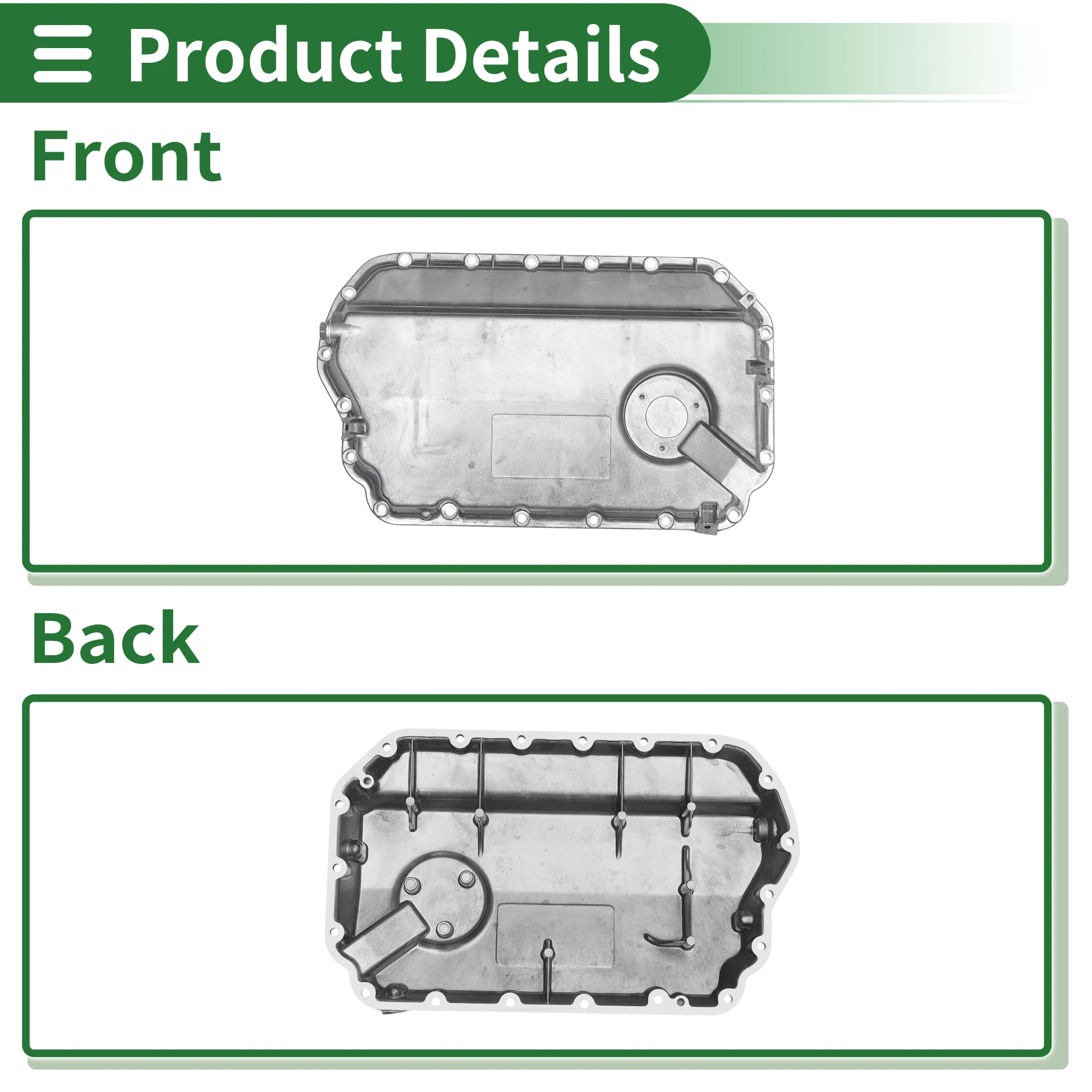 UXCELL 1 pieza No.078103604AC cárter de aceite de motor para Audi A6 Quattro aluminio tono plateado - imagen 3