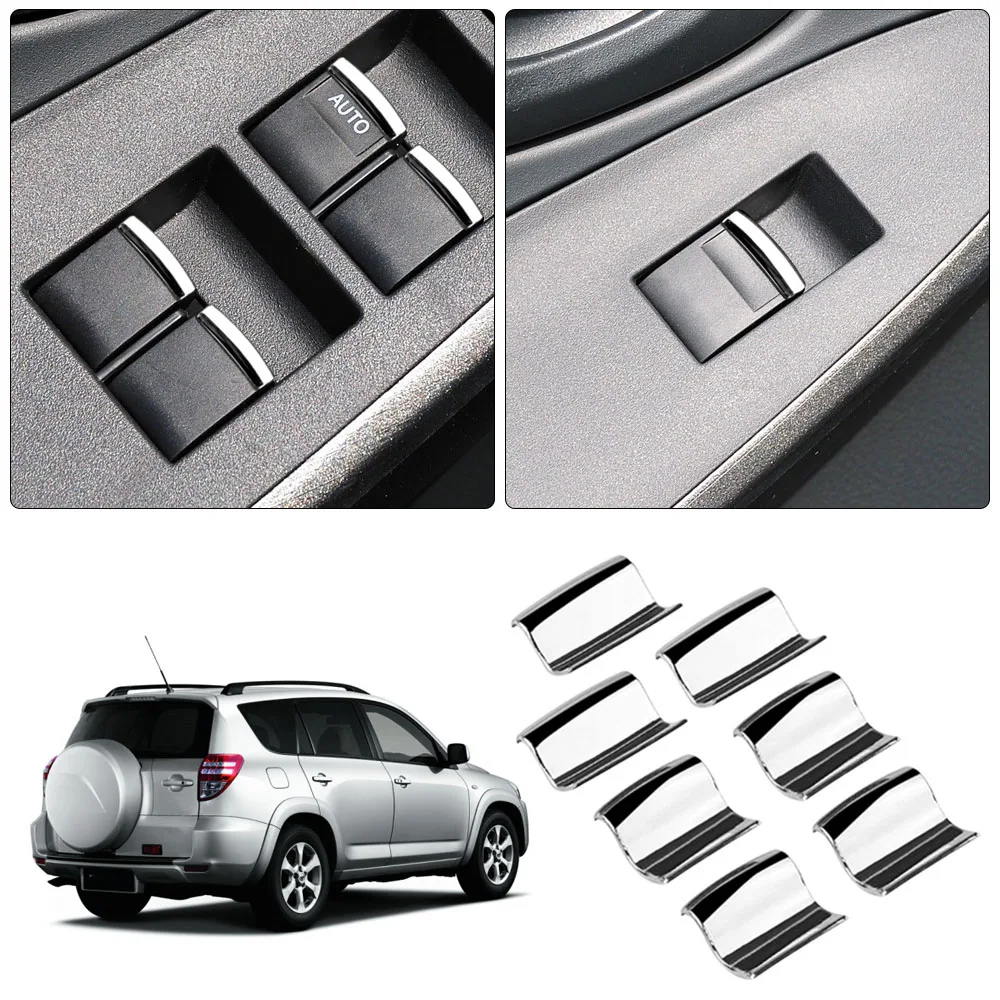 Para Toyota RAV4 Corolla AYGO Verso AVENSIS YARIS VITZ accesorios 7 unids/set cromado elevador de ventanas de coche cubierta de botón embellecedor - imagen 5