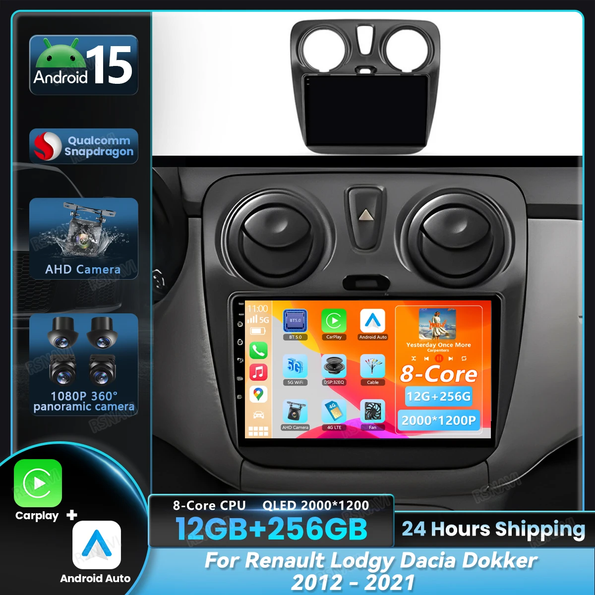 Radio multimedia Android 15 para Renault Lodgy y Dacia Dokker