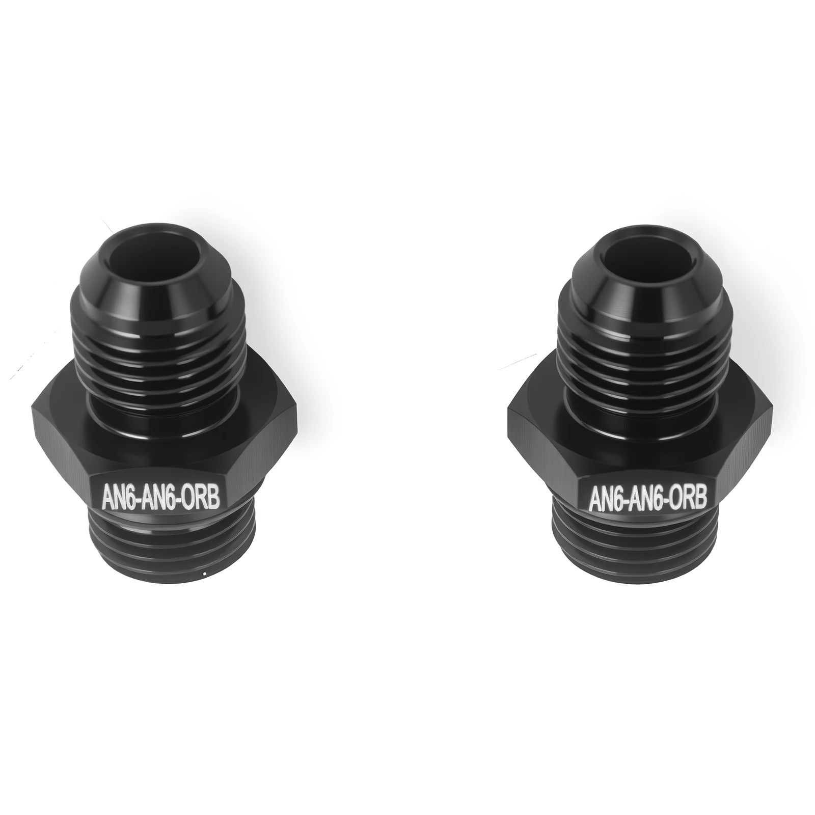 Adaptador recto de combustible AN6 macho a ORB AN6/8/10 negro anodizado - imagen 3