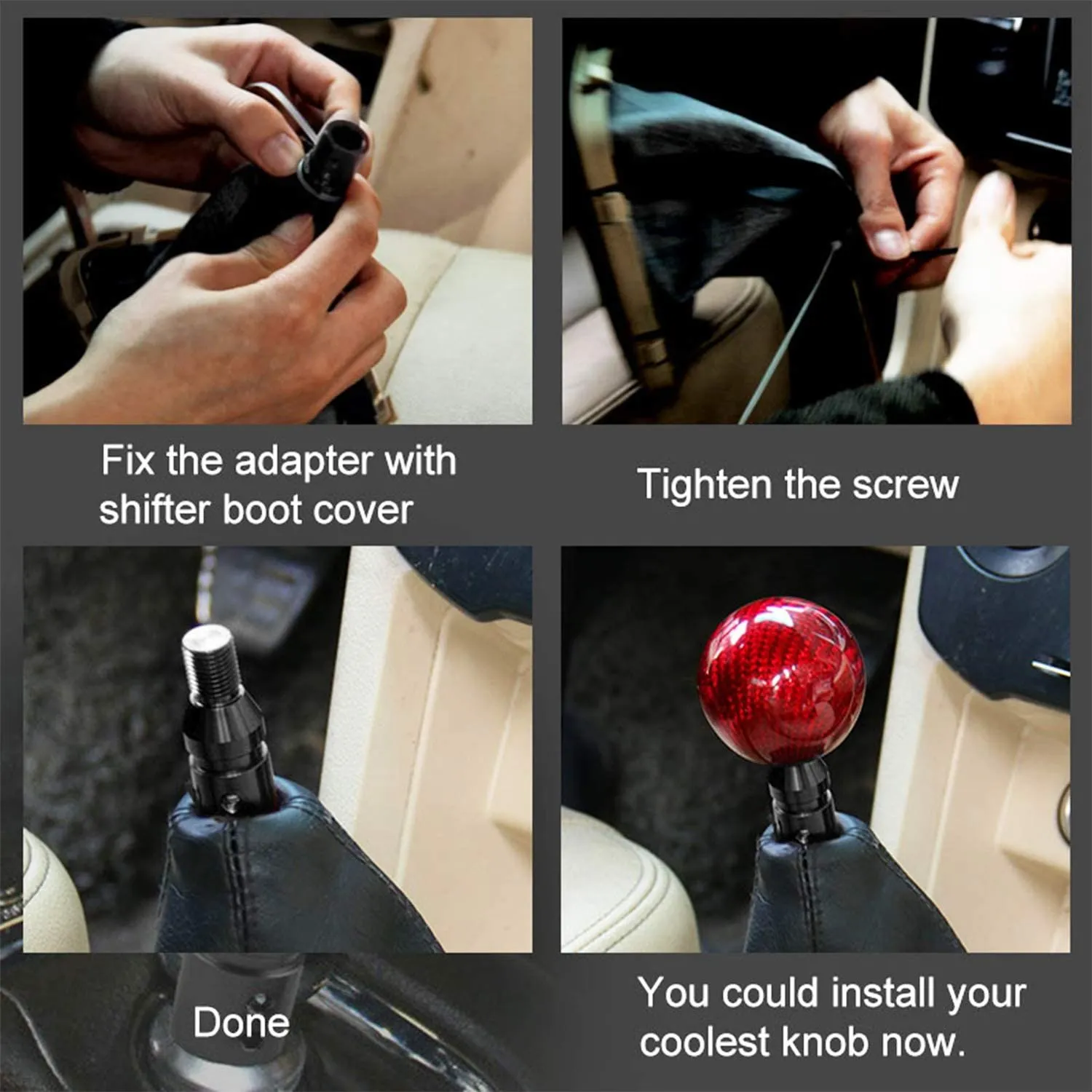 Adaptador de pomo palanca cambios de aluminio para cambio manual - imagen 5