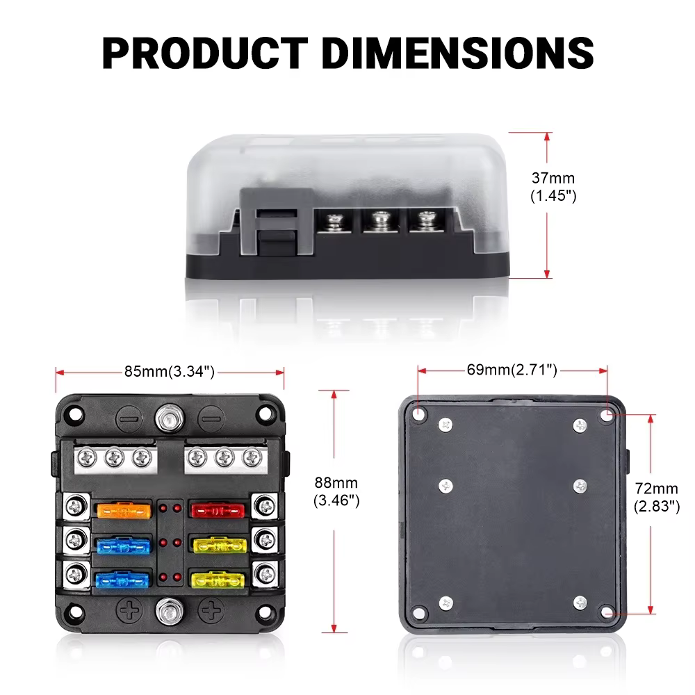 Panel portafusibles con LED para coche y barco - imagen 2